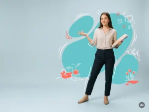 Zelfverzekerde kennismigrant-professional met documenten in studio, recruitmentcampagne voor werken in Nederland